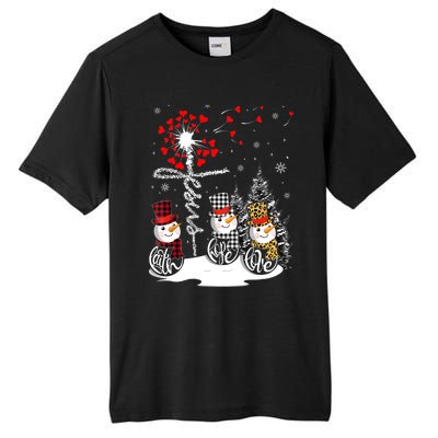 Faith Hope Love Snowman Jesus Dandelion Christian Christmas TShirt Tall Fusion ChromaSoft Performance T-Shirt