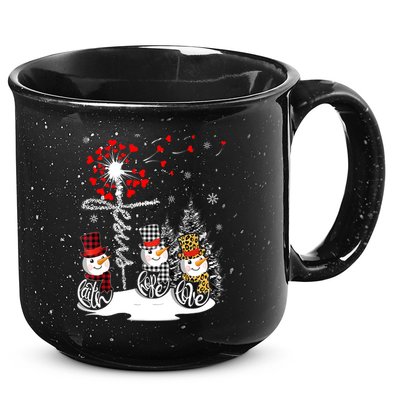Faith Hope Love Snowman Jesus Dandelion Christian Christmas TShirt 15oz Campfire Ceramic Mug