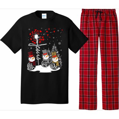 Faith Hope Love Snowman Jesus Dandelion Christian Christmas TShirt Pajama Set