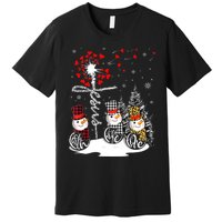 Faith Hope Love Snowman Jesus Dandelion Christian Christmas TShirt Premium T-Shirt