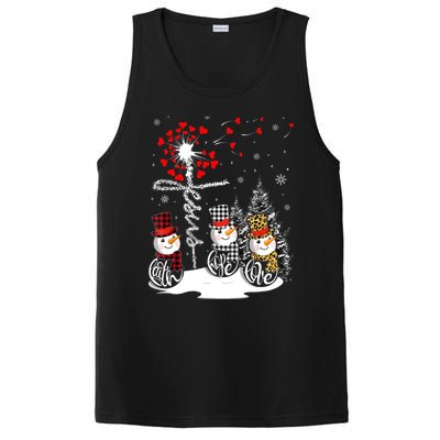 Faith Hope Love Snowman Jesus Dandelion Christian Christmas TShirt PosiCharge Competitor Tank