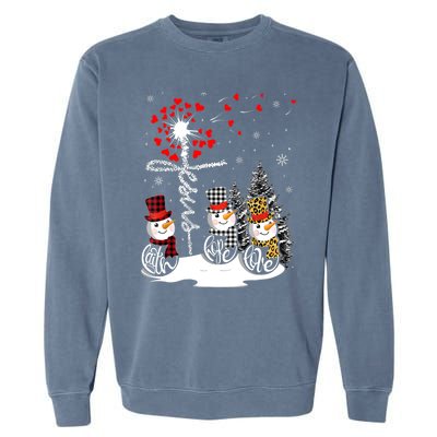 Faith Hope Love Snowman Jesus Dandelion Christian Christmas TShirt Garment-Dyed Sweatshirt