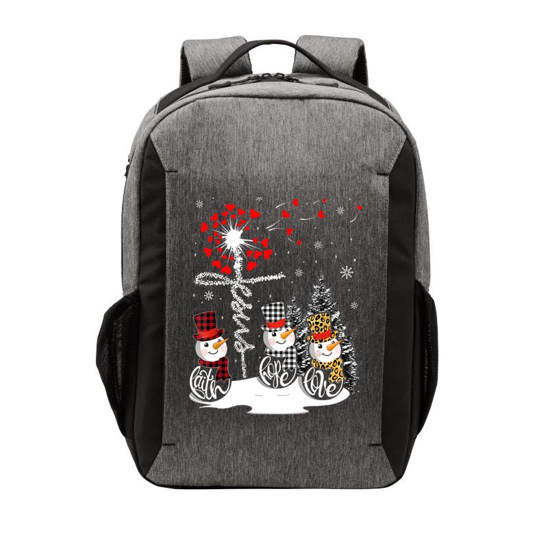 Faith Hope Love Snowman Jesus Dandelion Christian Christmas TShirt Vector Backpack