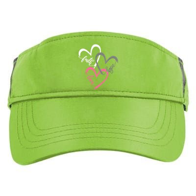 Faith Hope Love Hearts Tee Adult Drive Performance Visor