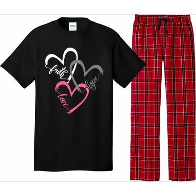 Faith Hope Love Hearts Tee Pajama Set