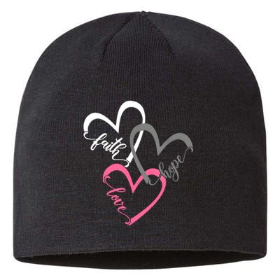 Faith Hope Love Hearts Tee Sustainable Beanie