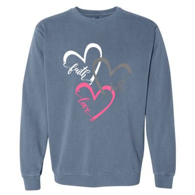 Faith Hope Love Hearts Tee Garment-Dyed Sweatshirt