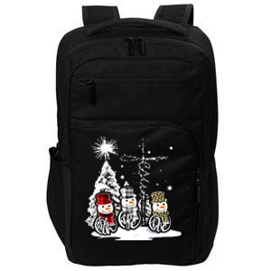 Faith Hope Love Jesus Snowman Plaid Leopard Christmas Gift Impact Tech Backpack