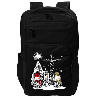 Faith Hope Love Jesus Snowman Plaid Leopard Christmas Gift Impact Tech Backpack