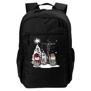 Faith Hope Love Jesus Snowman Plaid Leopard Christmas Gift Daily Commute Backpack