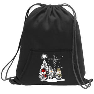 Faith Hope Love Jesus Snowman Plaid Leopard Christmas Gift Sweatshirt Cinch Pack Bag