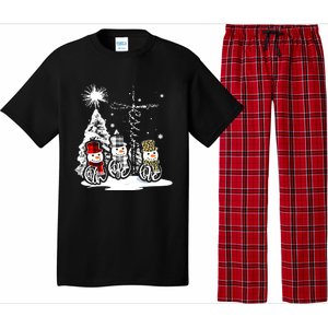 Faith Hope Love Jesus Snowman Plaid Leopard Christmas Gift Pajama Set