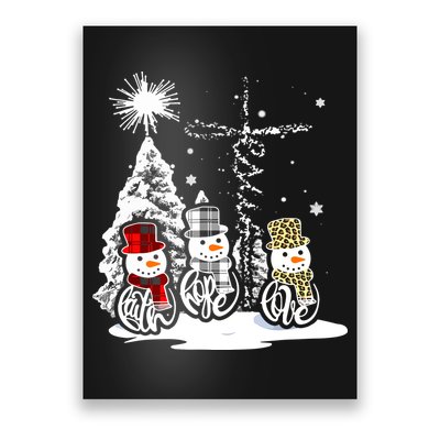 Faith Hope Love Jesus Snowman Plaid Leopard Christmas Gift Poster