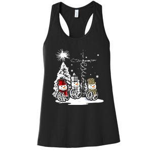 Faith Hope Love Jesus Snowman Plaid Leopard Christmas Gift Women's Racerback Tank