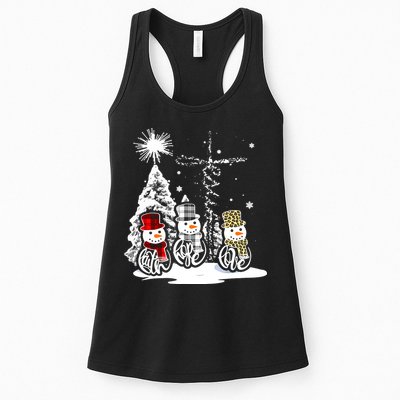 Faith Hope Love Jesus Snowman Plaid Leopard Christmas Gift Womens Tank Top