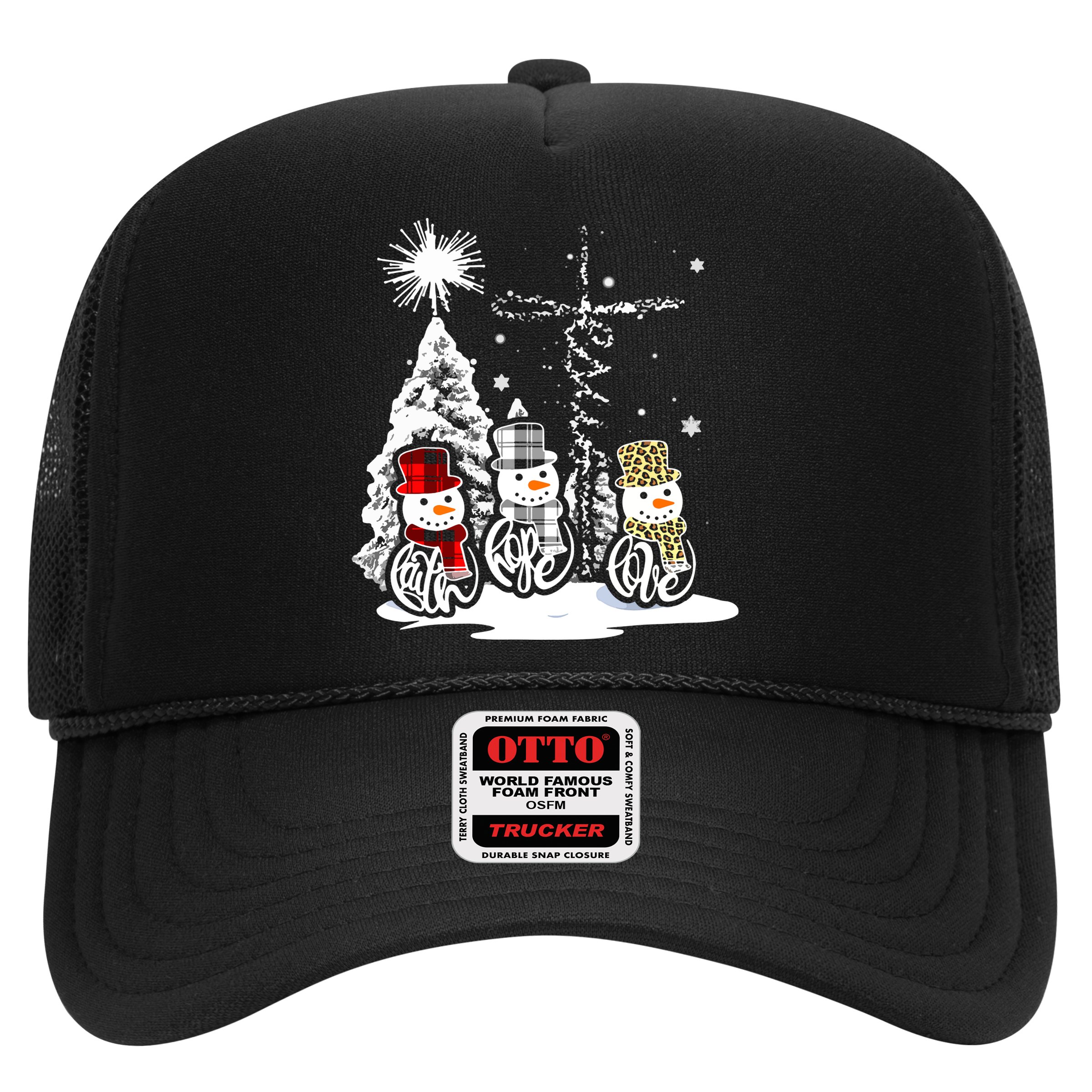 Faith Hope Love Jesus Snowman Plaid Leopard Christmas Gift Hat