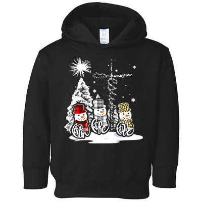 Faith Hope Love Jesus Snowman Plaid Leopard Christmas Gift Toddler Hoodie