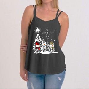 Faith Hope Love Jesus Snowman Plaid Leopard Christmas Gift Women's Strappy Tank