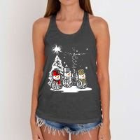 Faith Hope Love Jesus Snowman Plaid Leopard Christmas Gift Women's Knotted Racerback Tank