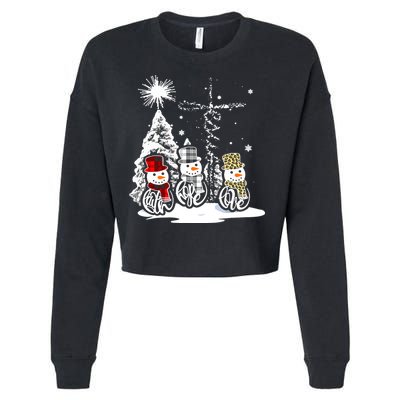 Faith Hope Love Jesus Snowman Plaid Leopard Christmas Gift Cropped Pullover Crew