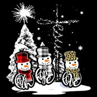 Faith Hope Love Jesus Snowman Plaid Leopard Christmas Gift Women's V-Neck T-Shirt