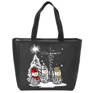 Faith Hope Love Jesus Snowman Plaid Leopard Christmas Gift Zip Tote Bag