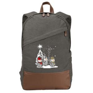 Faith Hope Love Jesus Snowman Plaid Leopard Christmas Gift Cotton Canvas Backpack