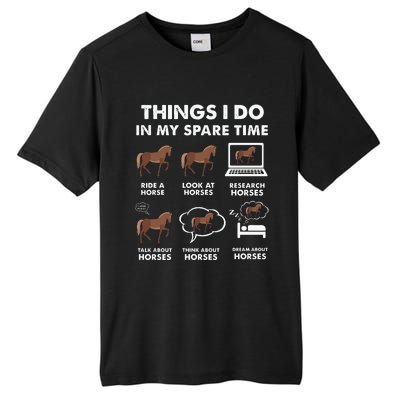 Funny Horses lover 6 Things I Do In My Spare Time Horse Tall Fusion ChromaSoft Performance T-Shirt