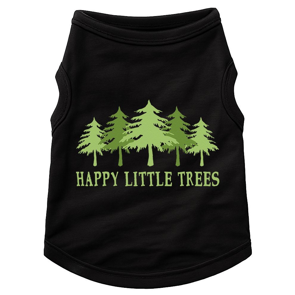 Funny Happy Little Trees Gifts Bob Style Camping Doggie Tank