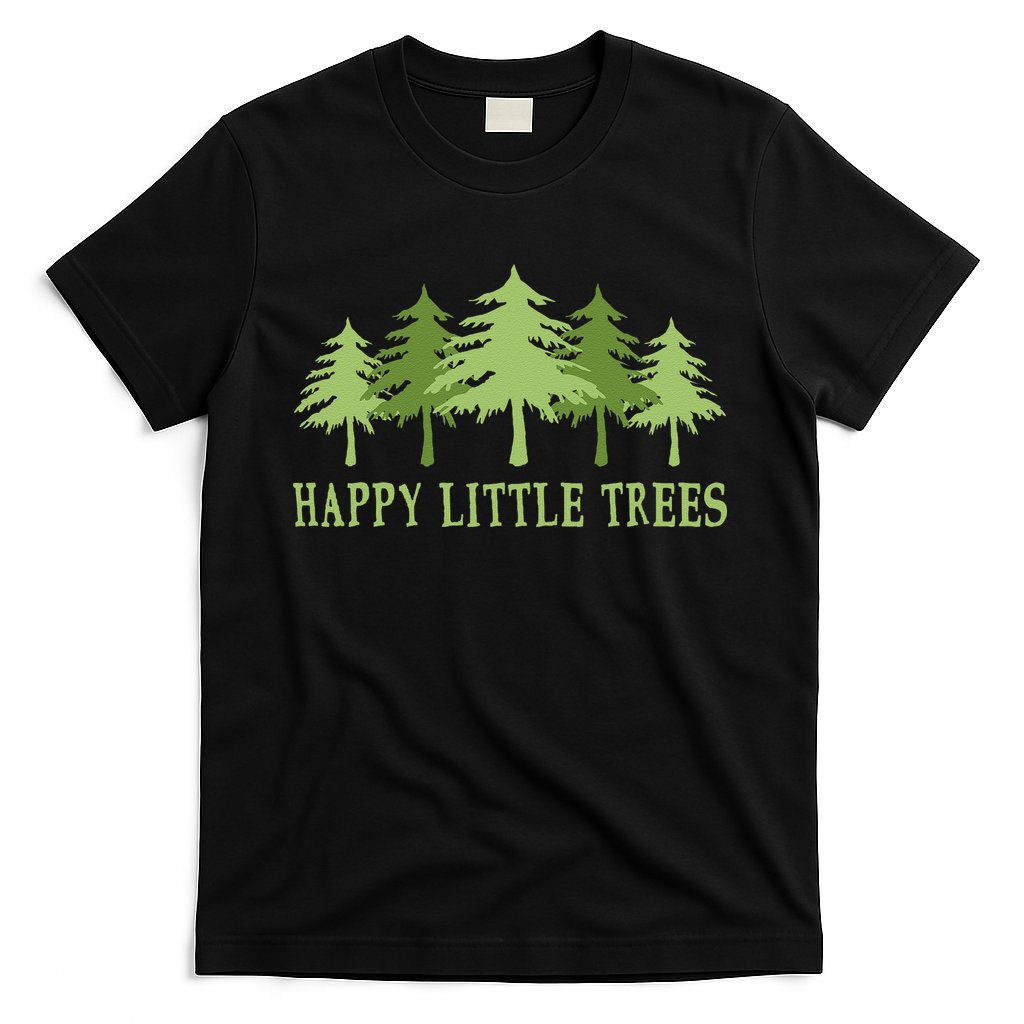 Funny Happy Little Trees Gifts Bob Style Camping T-Shirt