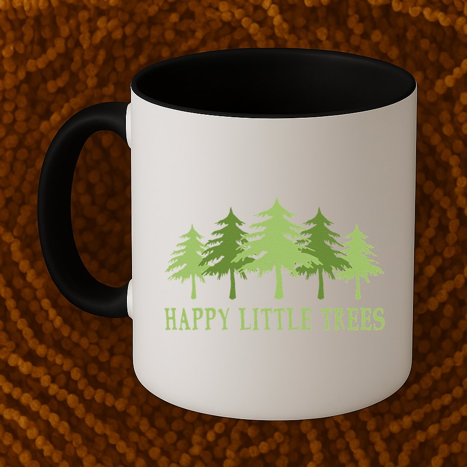 Funny Happy Little Trees Gifts Bob Style Camping Mug