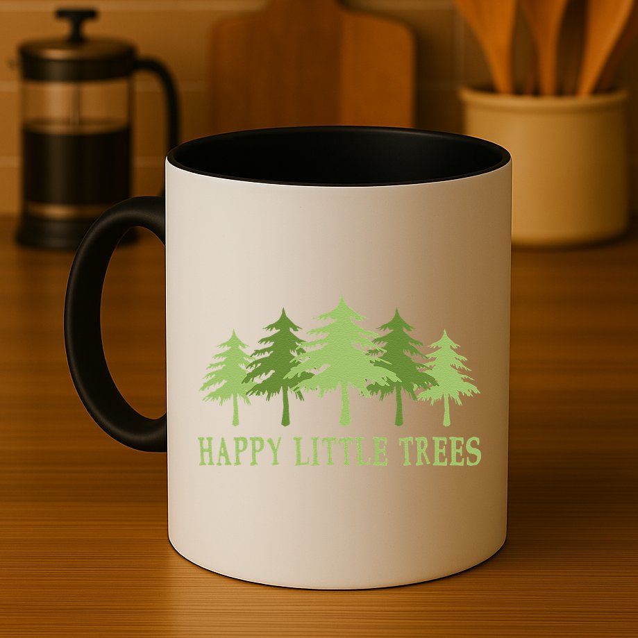 Funny Happy Little Trees Gifts Bob Style Camping Mug