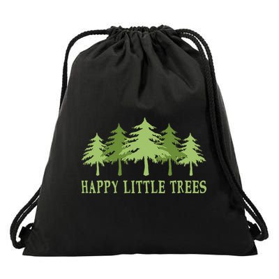Funny Happy Little Trees Gifts Bob Style Camping Drawstring Bag