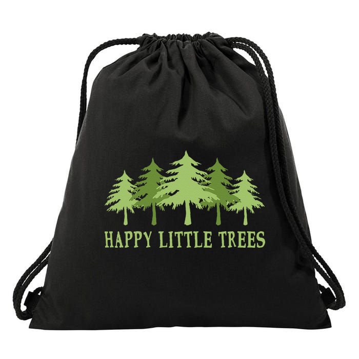 Funny Happy Little Trees Gifts Bob Style Camping Drawstring Bag