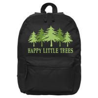Funny Happy Little Trees Gifts Bob Style Camping 16 in Basic Backpack