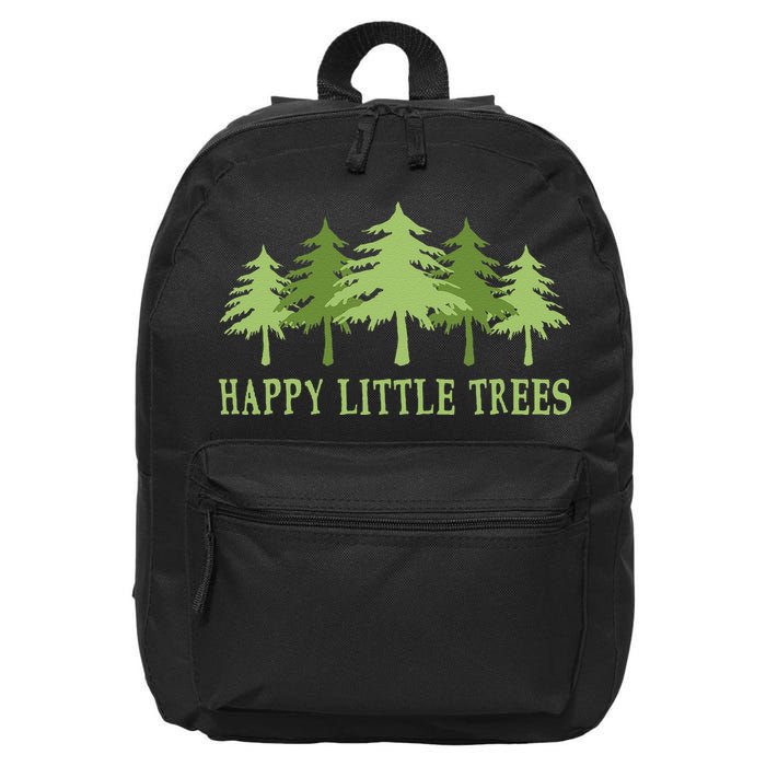 Funny Happy Little Trees Gifts Bob Style Camping 16 in Basic Backpack