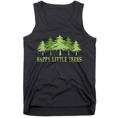 Funny Happy Little Trees Gifts Bob Style Camping Tank Top