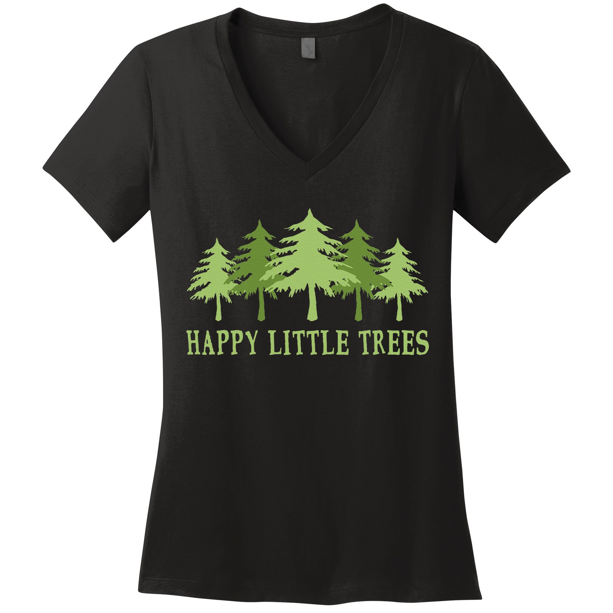 Funny Happy Little Trees Gifts Bob Style Camping Women's V-Neck T-Shirt