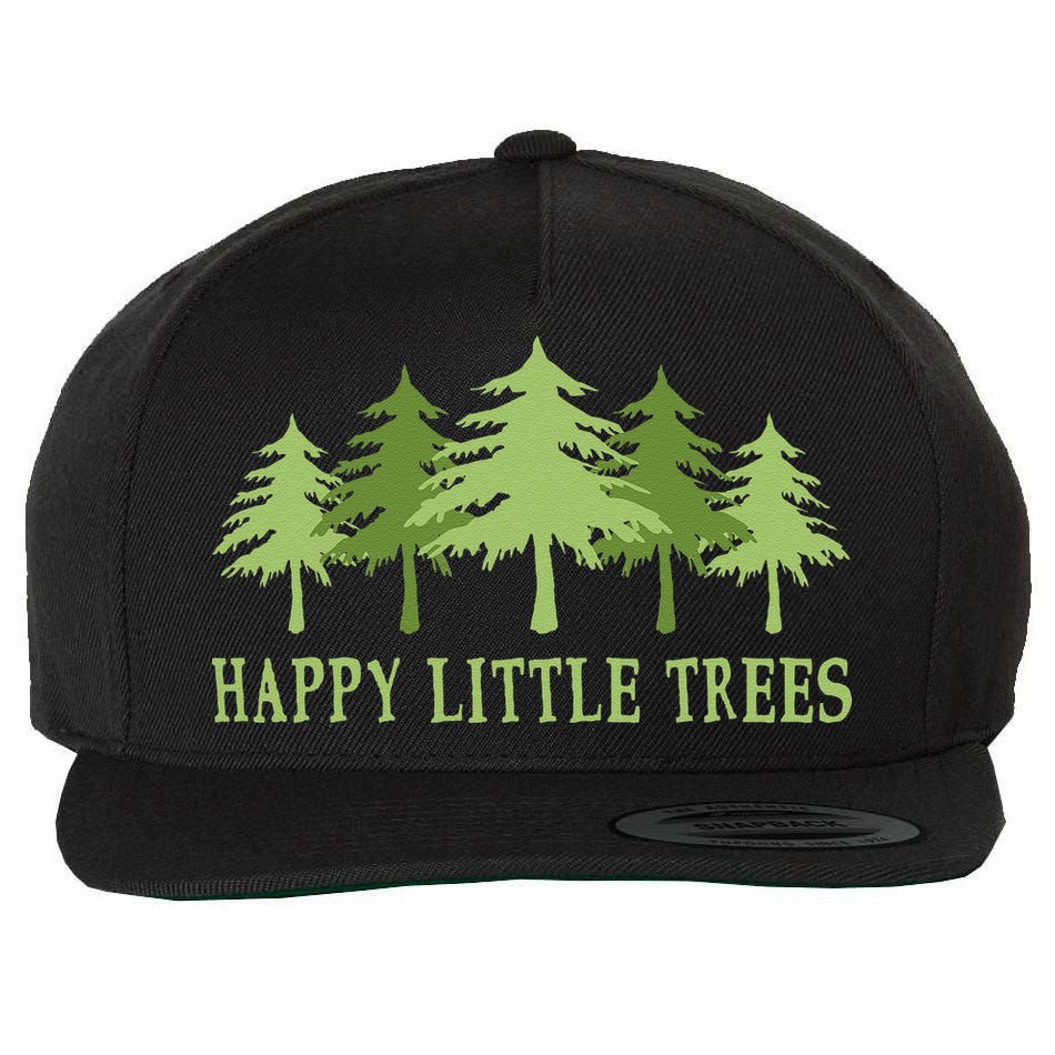 Funny Happy Little Trees Gifts Bob Style Camping Wool Snapback Cap