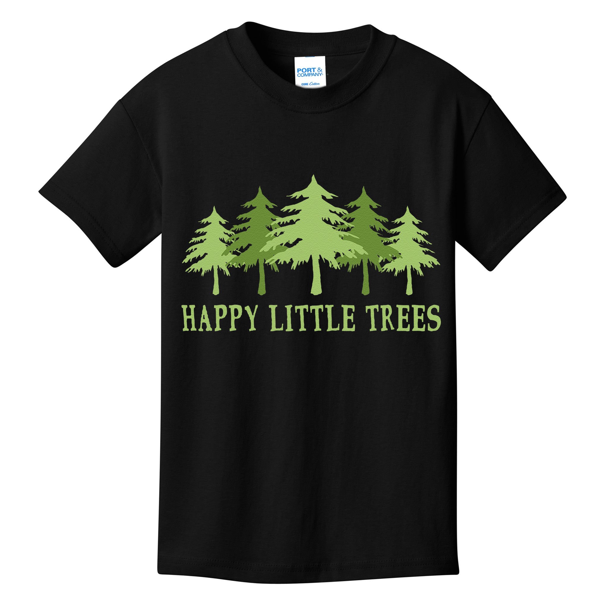 Funny Happy Little Trees Gifts Bob Style Camping Kids T-Shirt