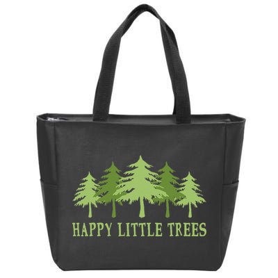 Funny Happy Little Trees Gifts Bob Style Camping Zip Tote Bag