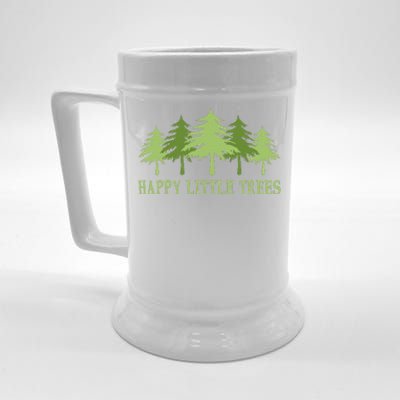 Funny Happy Little Trees Gifts Bob Style Camping Beer Stein