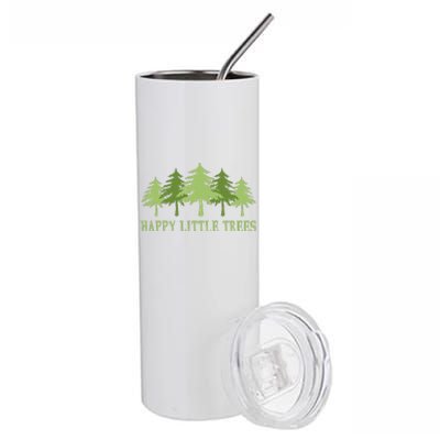 Funny Happy Little Trees Gifts Bob Style Camping Stainless Steel Tumbler