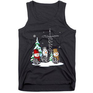 Faith Hope Love Jesus Snowman Plaid Leopard Christmas Tank Top