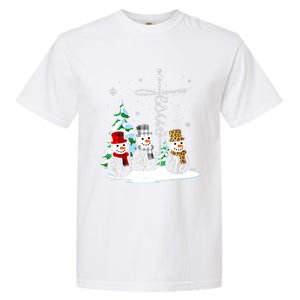 Faith Hope Love Jesus Snowman Plaid Leopard Christmas Garment-Dyed Heavyweight T-Shirt