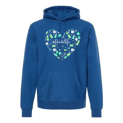 Funny Heart Love Dental Life Dentist Assistant Valentine's Gift Premium Hoodie