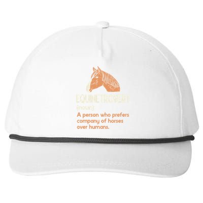 Fun Horse Lover Humor Funny Horse Definition Cute Gift Snapback Five-Panel Rope Hat