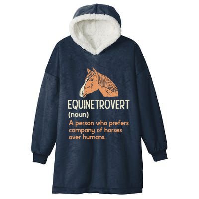 Fun Horse Lover Humor Funny Horse Definition Cute Gift Hooded Wearable Blanket