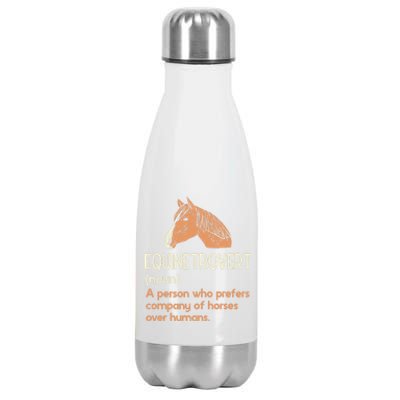 Fun Horse Lover Humor Funny Horse Definition Cute Gift Stainless Steel Insulated Water Bottle