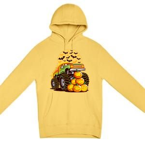 Funny Halloween Monster Truck Premium Pullover Hoodie